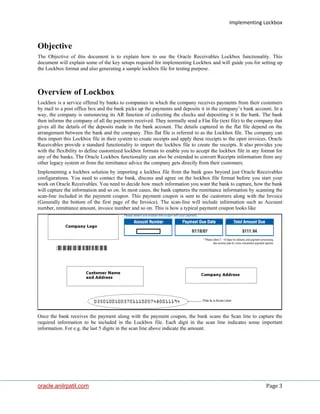 Implementing lockbox | PDF | Business Banking & Finance | Business
