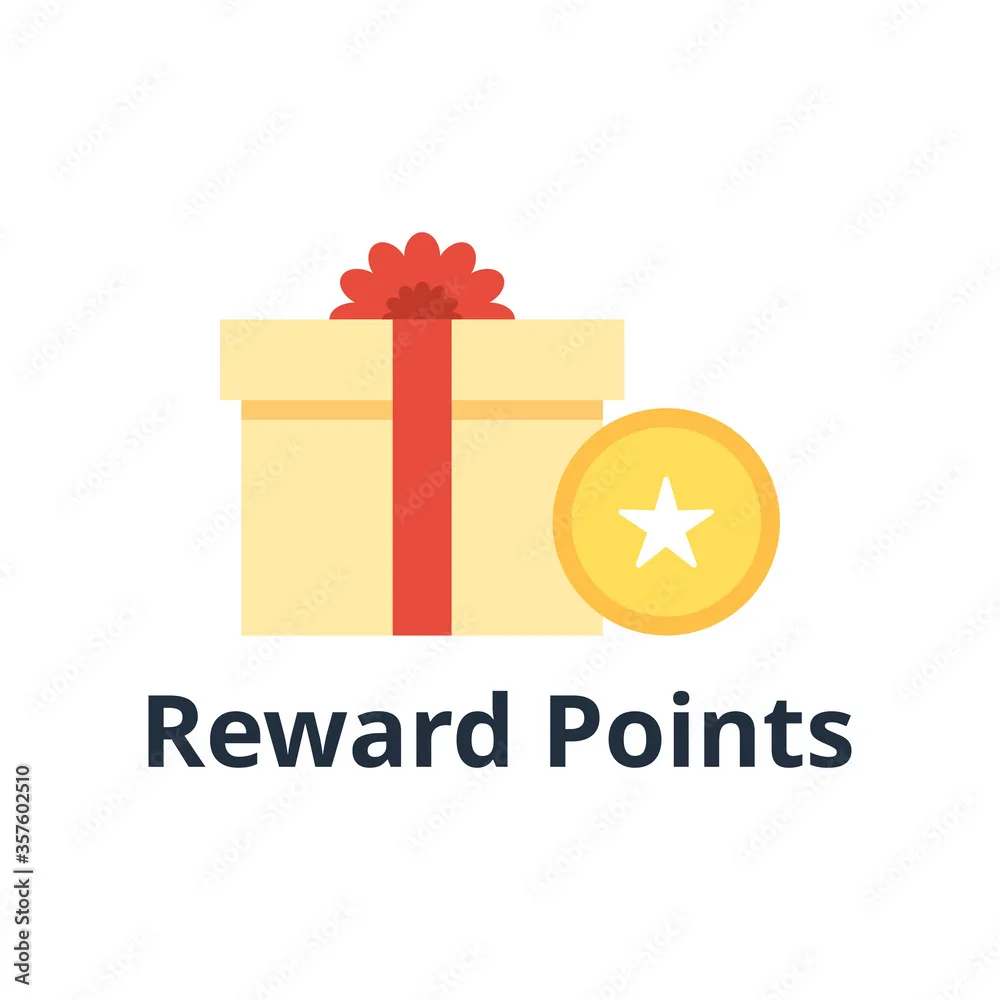 Reward points icon vector. Loyalty program concept. Customer rewards