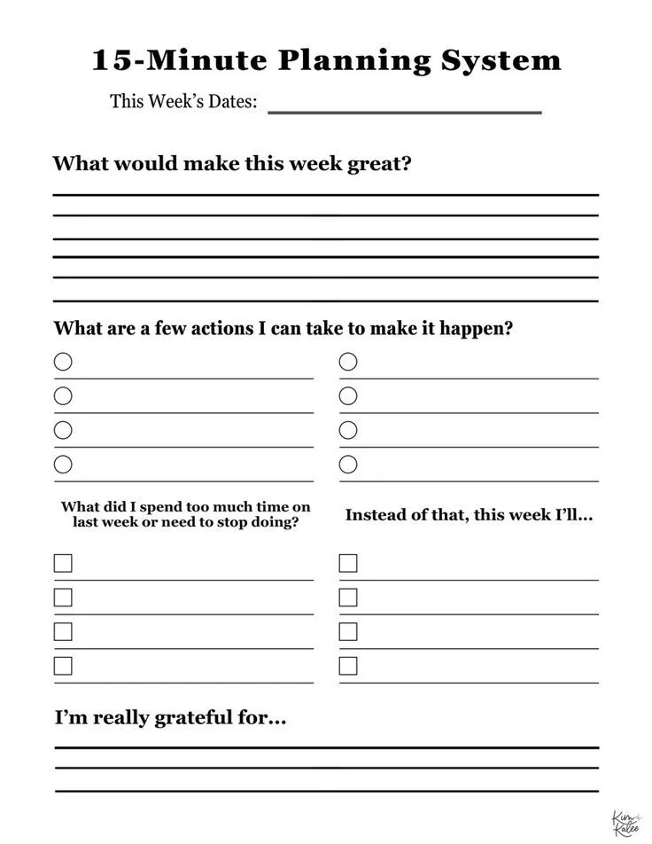 15 Minute Planner to Organize Your Life