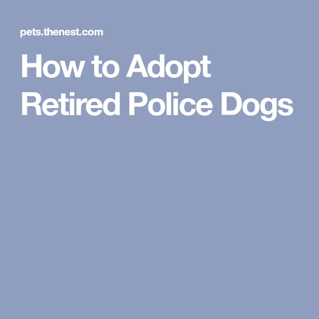 how to adopt retired police dogs: Eligibility and Initial Research
